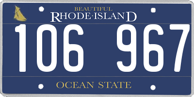 RI license plate 106967