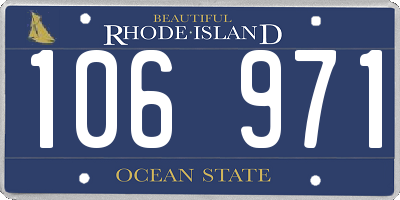 RI license plate 106971