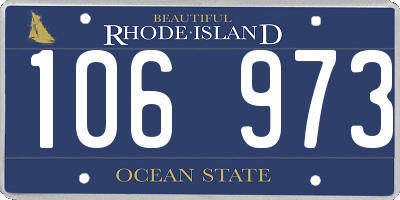 RI license plate 106973