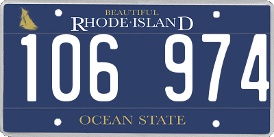 RI license plate 106974