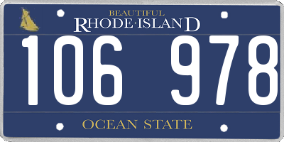RI license plate 106978