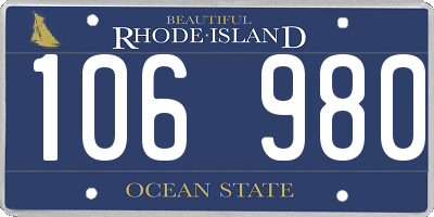 RI license plate 106980