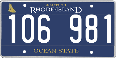 RI license plate 106981