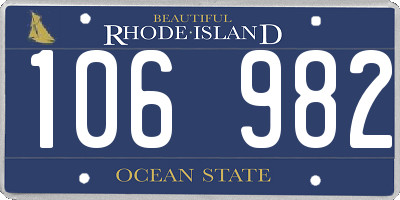 RI license plate 106982