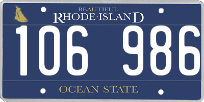 RI license plate 106986
