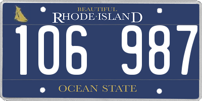 RI license plate 106987