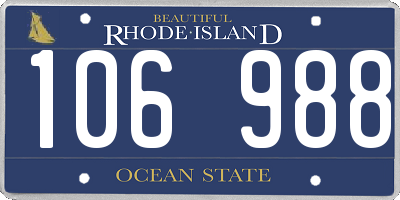 RI license plate 106988