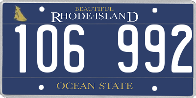 RI license plate 106992