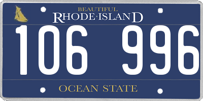RI license plate 106996