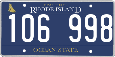 RI license plate 106998