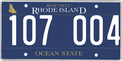 RI license plate 107004