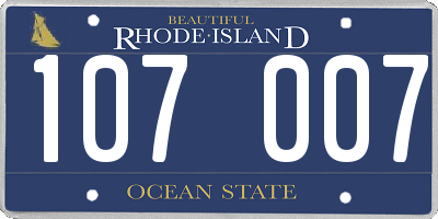 RI license plate 107007