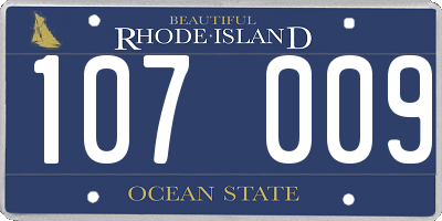 RI license plate 107009