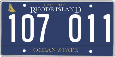 RI license plate 107011