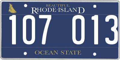 RI license plate 107013