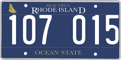 RI license plate 107015
