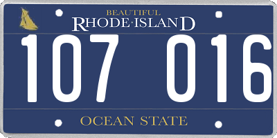RI license plate 107016