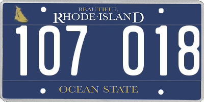 RI license plate 107018