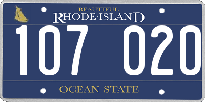 RI license plate 107020