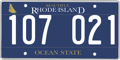RI license plate 107021