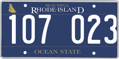 RI license plate 107023