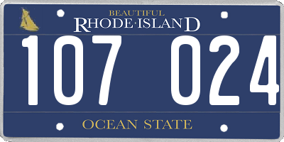 RI license plate 107024