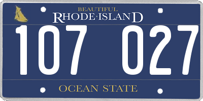 RI license plate 107027