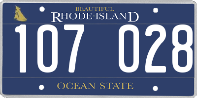 RI license plate 107028