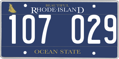 RI license plate 107029