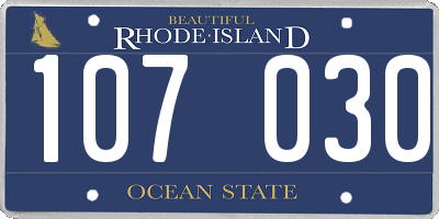RI license plate 107030
