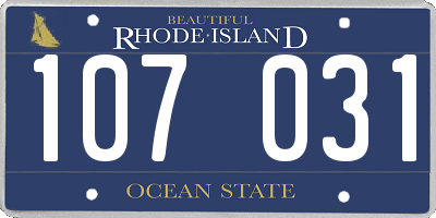 RI license plate 107031