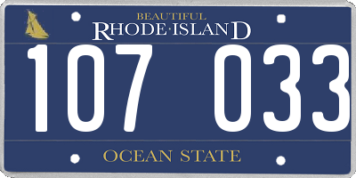 RI license plate 107033