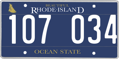 RI license plate 107034