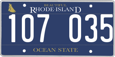RI license plate 107035
