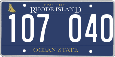 RI license plate 107040