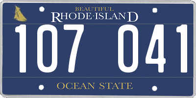 RI license plate 107041