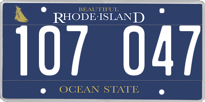 RI license plate 107047