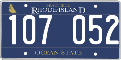 RI license plate 107052