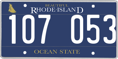 RI license plate 107053