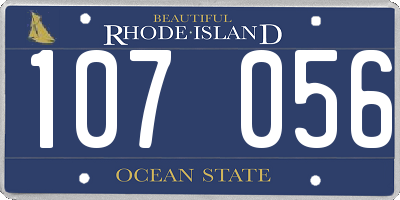 RI license plate 107056