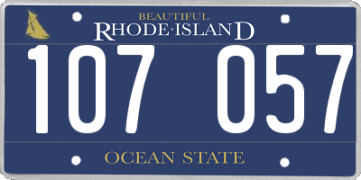 RI license plate 107057