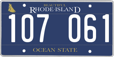 RI license plate 107061
