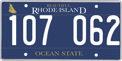 RI license plate 107062