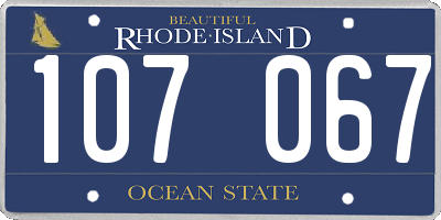 RI license plate 107067