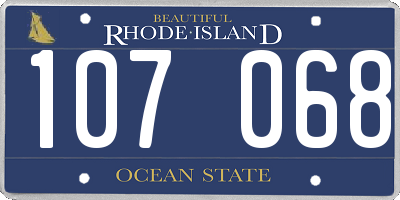 RI license plate 107068