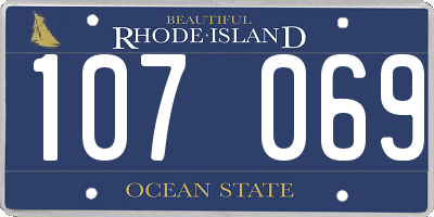 RI license plate 107069