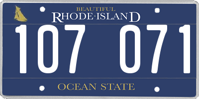 RI license plate 107071