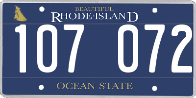 RI license plate 107072
