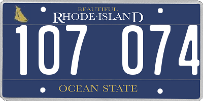RI license plate 107074