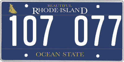 RI license plate 107077